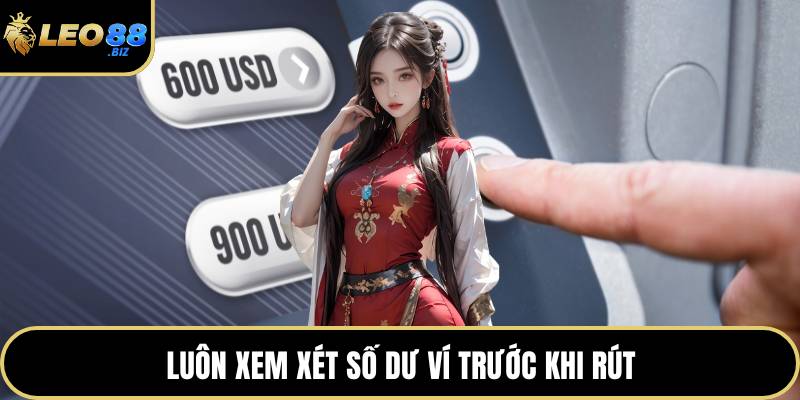 Luôn xem xét số dư ví trước khi rút